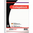 Büroring Collegeblock A4/80 Blatt liniert, holzfrei, weiß, 70g/qm