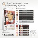 Chameleon Marker 6er Set + 5 Tops Hautfarben+Blender+Spitzen