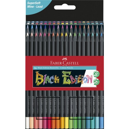 Faber-Castell Buntstifte Black Edition 36er Kartonetui