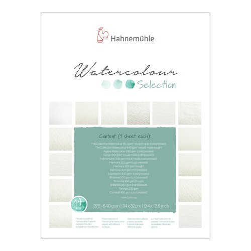 Hahnemühle AquarellSelection 14 verschiedene Papiere, verschiedene Größen
