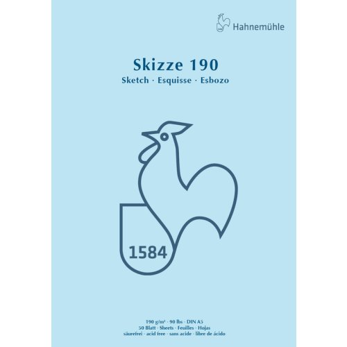 Hahnemühle Skizzenblock 190g/m², 50 Blatt, verschiedene Größen