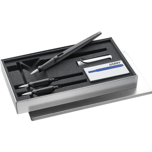 LAMY Schönschreibset mattschwarz Tintenpatronen in Geschenkbox aus Metall
