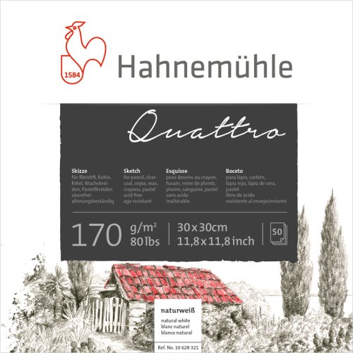 Hahnemühle Skizzenblock Quattro 170g/m², 50 Blatt, verschiedene Größen
