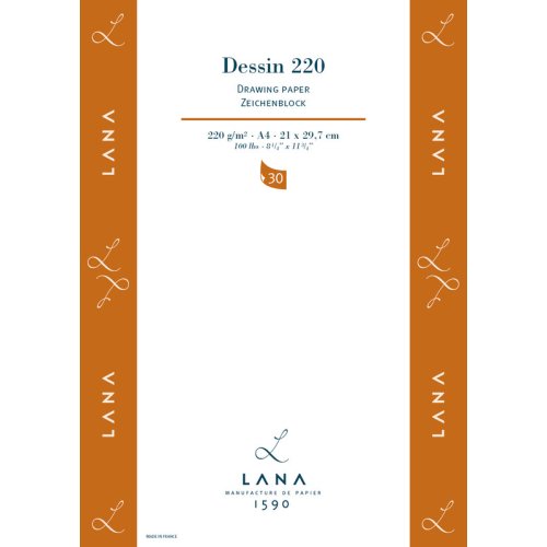 Lana Dessin Zeichenblock 220g/m², 30 Blatt, verschiedene Größen