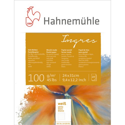Hahnemühle Echt-Bütten Ingresblock weiß 100g/m², 20 Blatt, 24 x 31 cm
