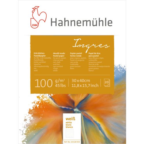 Hahnemühle Echt-Bütten Ingresblock weiß 100g/m², 20 Blatt, 30 x 40 cm