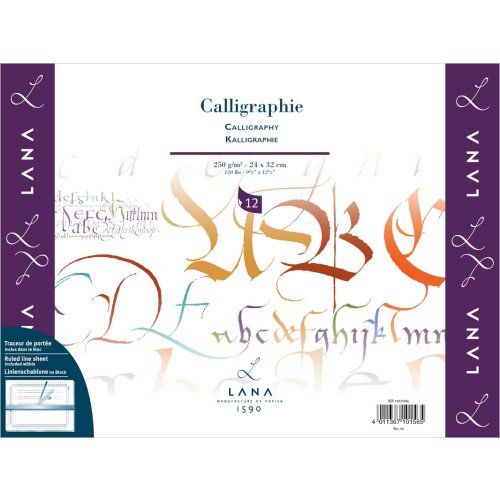 Lana Calligraphie Block 250g/m², 12 Blatt, 30 x 40 cm