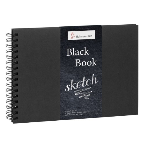 Hahnemühle Black Book 250g/m², 30 Blatt, schwarzes Papier, verschiedene Größen