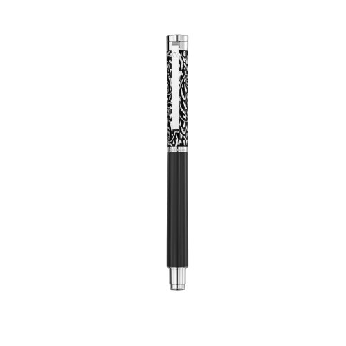 Waldmann Rollerball Xetra Vienna – Füllhalter Mit Wiener Handgravur, Sterling Silber & Schwarzer Lackierung