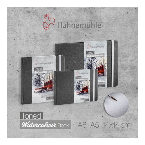 Hahnemühle Aquarellbuch "Toned Watercolour Book Grey" 200 g/m², 30 Blatt