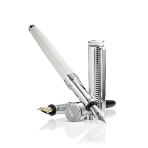 Waldmann Füllhalter Aus Sterling Silber – 18K Goldfeder, Champagnerfarben, Made In Germany