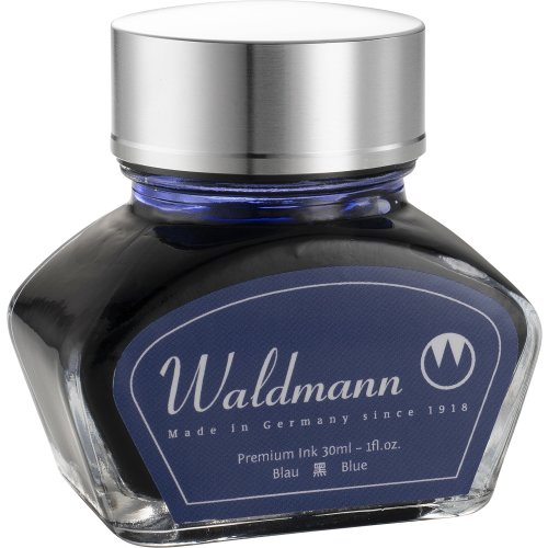 Waldmann Tintenglas, 30 ml - blau - Metalldeckel