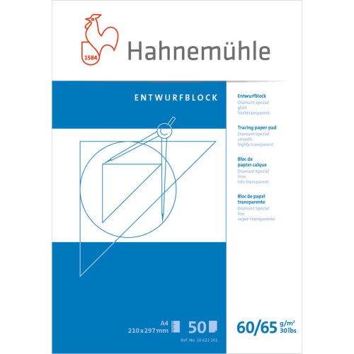 Hahnemühle Transparentblock DIAMANT 60/65g/m², 50 Blatt, verschiedene Größen