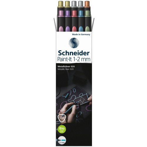 Schneider Paint-It Metallic Liner Set, 1-2 mm Strichstärke