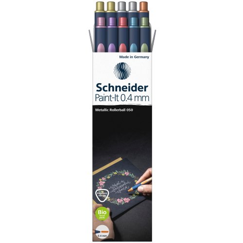 Schneider Paint-It Metallic Rollerball Set, 0,4 mm Strichstärke