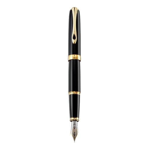 Diplomat Füllfederhalter Excellence A2  schwarz gold lackiert 14 kt, Feder