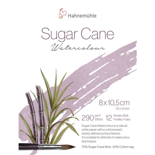 Hahnemühle Sugar Cane Watercolour Block, 290g/m², 12 Blatt, 8 x 10,5 cm