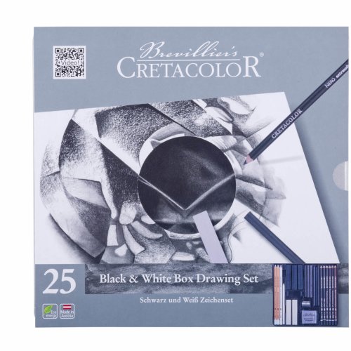 CRETACOLOR Black &  White 25-teiliges Zeichenset