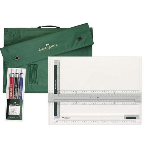 Faber-Castell Zeichenplatte TK-System A4 + Tragetasche A4  + 3erSet DB