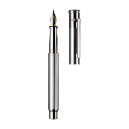 Otto Hutt Design 04 Füllfederhalter Faden-Guillochierung Silber Platin