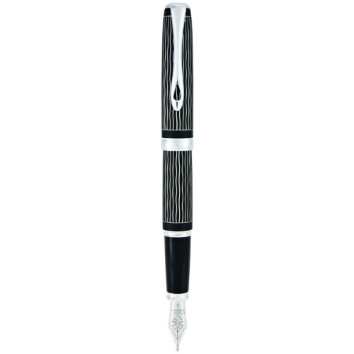Füllhalter Excellence A plus Wave guillochiert lapis schwarz 14 kt