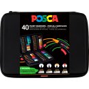 UNI Posca Fine Art Acryl-Marker-Set, 40 Marker im Metalletui