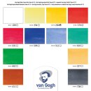 Van Gogh Aquarell-Set im Holzkasten mit 12 Farben in 10 ml-Tuben + 3 Teilen Zubehör