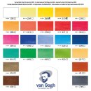 Van Gogh Aquarell-Set, Holzkasten mit 24 Farben in halbe Näpfchen + Zubehör