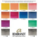 Rembrandt Aquarellfarben-Set mit Oxidschwarz | 12 Näpfchen + Pinsel