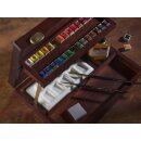 Rembrandt Aquarellfarben-Set im Holzkasten Professional | 28 Näpfchen + Zubehör