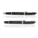CLEO Ebonite Füllfederhalter Green, 18 K Feder Bicolor