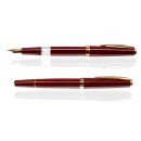 CLEO Classic Gold Kolbenfüllhalter Bordeaux, 14 K...