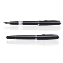 CLEO Classic Palladium Kolbenfüllhalter, Schwarz