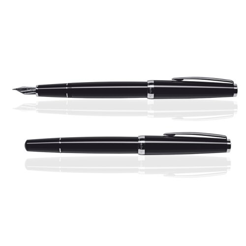 CLEO Classic Palladium Füllfederhalter, Schwarz