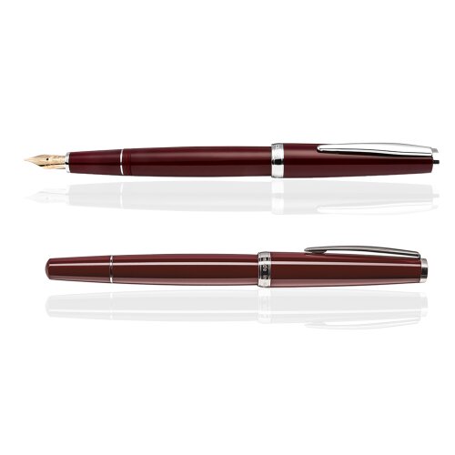 CLEO Classic Palladium Füllfederhalter Bordeaux, 14k Goldfeder