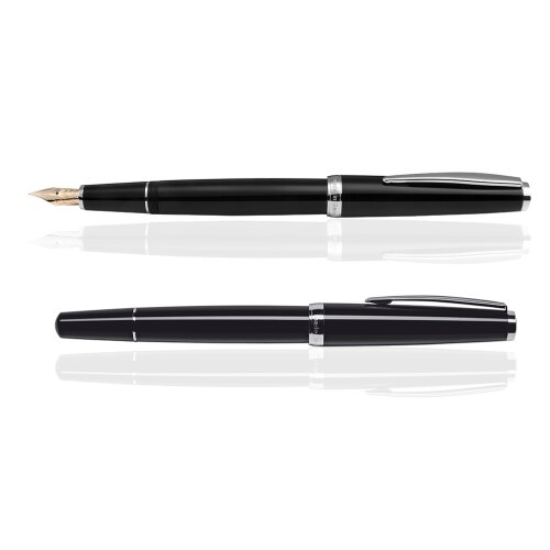 CLEO Classic Palladium Füllfederhalter Schwarz, 14k Goldfeder