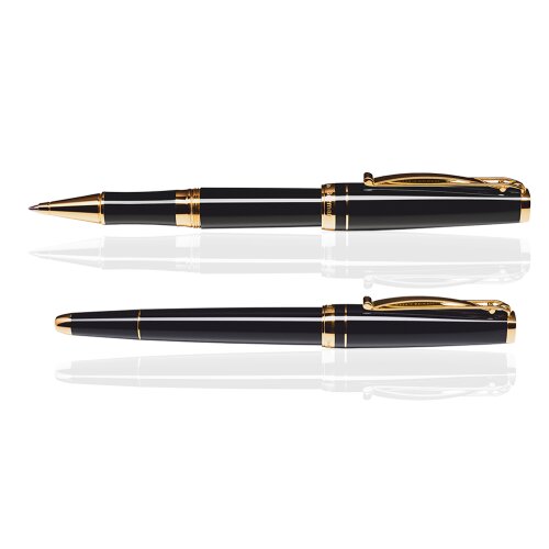 CLEO Skribent Gold Rollerball Schwarz, feinvergoldet