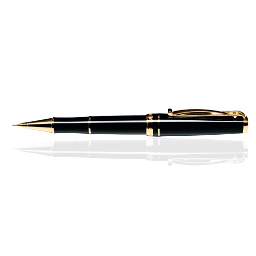 CLEO Skribent Gold Drehbleistift 0,7mm Schwarz, feinvergoldet