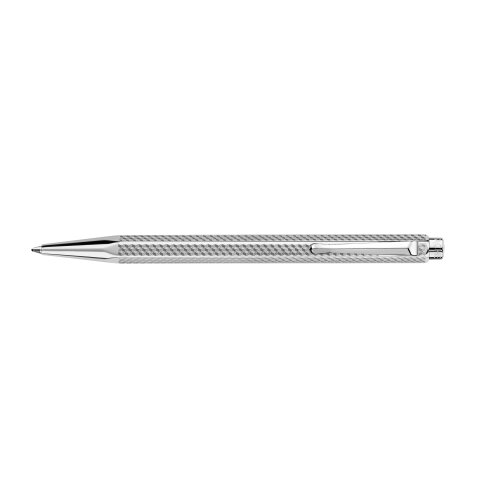 Caran d’Ache Kugelschreiber ECRIDOR™ CUBRIK platinbeschichtet, großes Gravurfeld