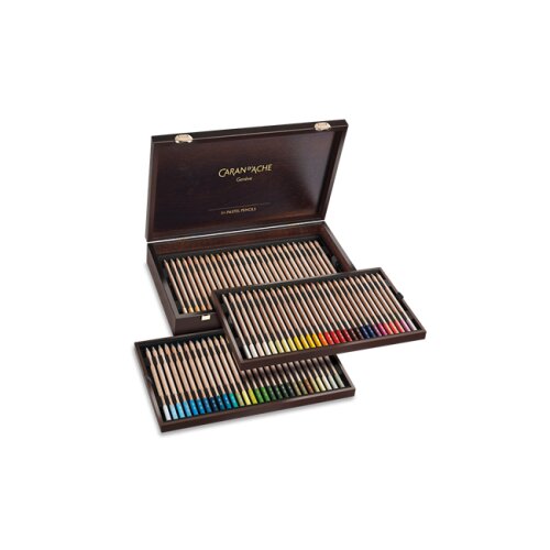 Caran d‘Ache PASTEL PENCILS - Holzkoffer 84 Farben Geschenkset