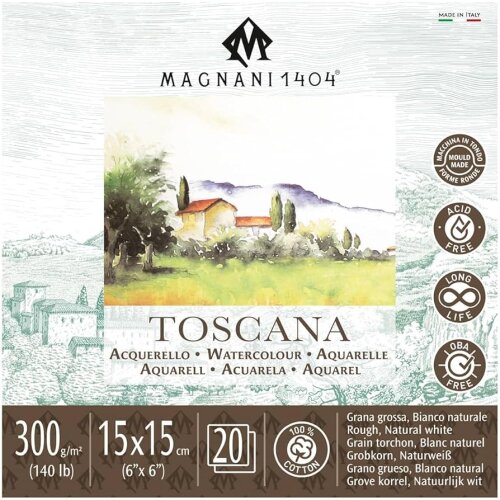 MAGNANI 1404 Aquarellpapier Toscana 300g, 20 Blatt