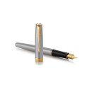 Parker Sonnet Füllfederhalter Brushed Metal G.C.,...