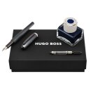 Hugo Boss Füllfederhalter Contour Iconic Set – inkl. Tintenflakon Blau 30ml & Konverter