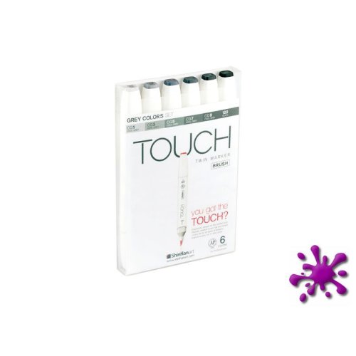 Touch Twin Brush Marker 6er Grey
