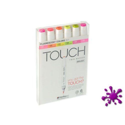 Touch Twin Brush Marker 6er Set Fluorescent