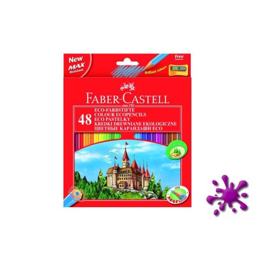 Faber-Castell - Eco Farbstifte. 48er Kartonetui inklusive Spitzer