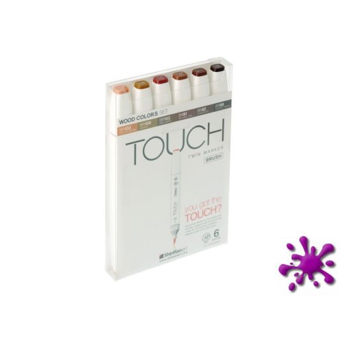 Touch Twin Brush Marker 6er Wood