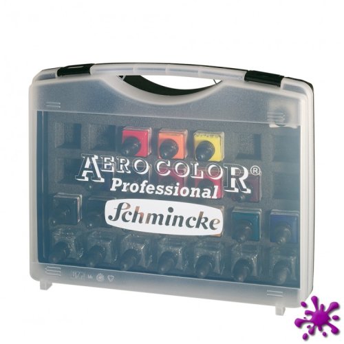 Schmincke AERO COLOR® Kunststoff-Koffer 16 x 28ml + 7 Leerflaschen