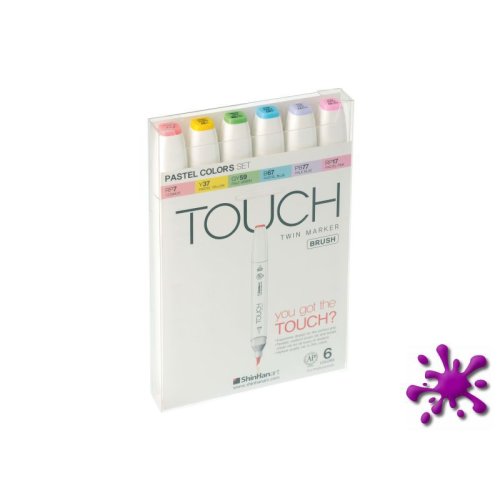 Touch Twin Brush Marker 6er Set Pastel - Pastelltöne