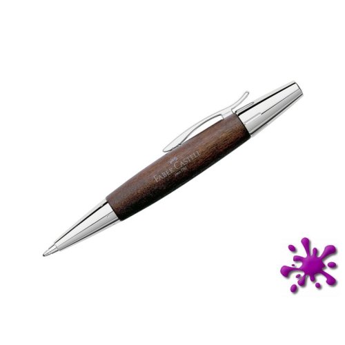 Drehkugelschreiber E-MOTION, aus dunkelbraunem Holz mit glänzendem Metall